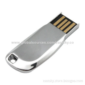 Mini USB flash drive, stainless steel, 64MB to 32GB memory capacity, USB2.0 interface